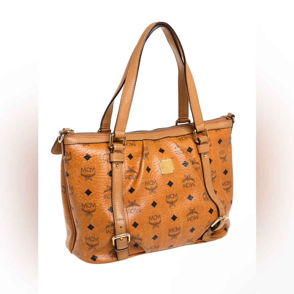 MCM Tan Leather Tote Bag